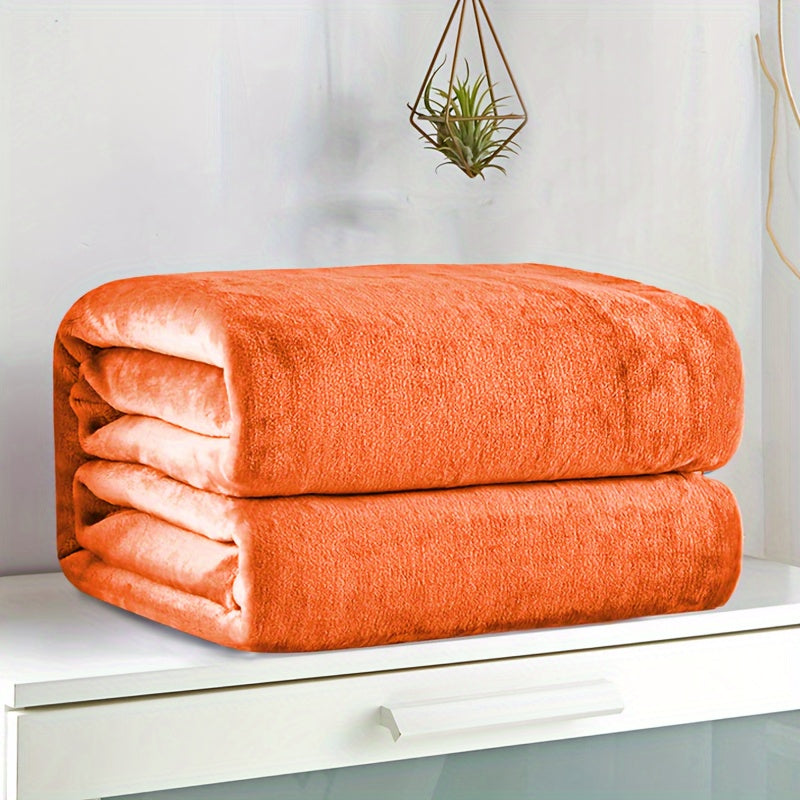 Ultra-Soft Flannel Throw Blanket - Solid Color, Cozy & Warm for Couch, Bed, Office, and Travel - Machine Washable, All-Season Comfort