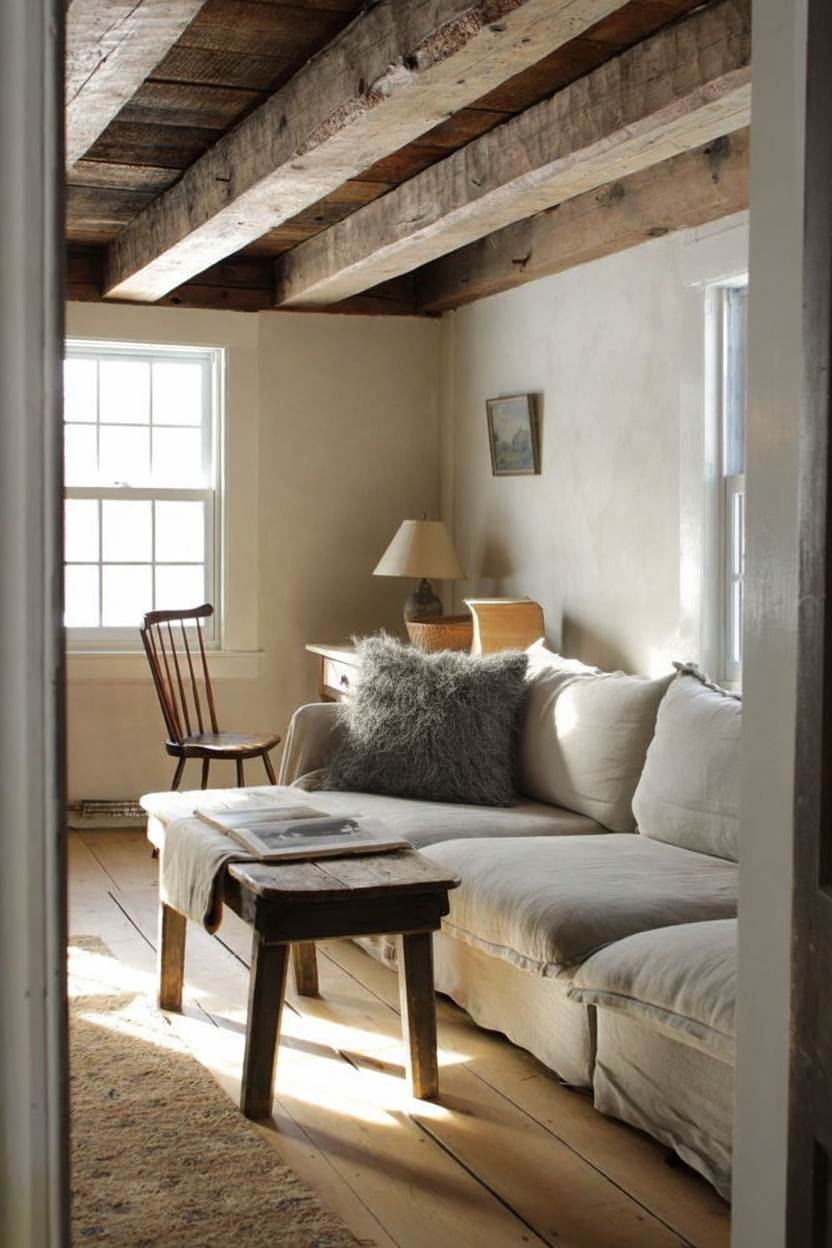 Organic Wool Pillow - Handwoven Brushed Wood Decorative Pillow