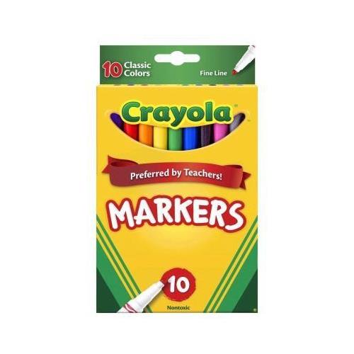 Crayola Classic Thin Line Marker Set, 10-Colors