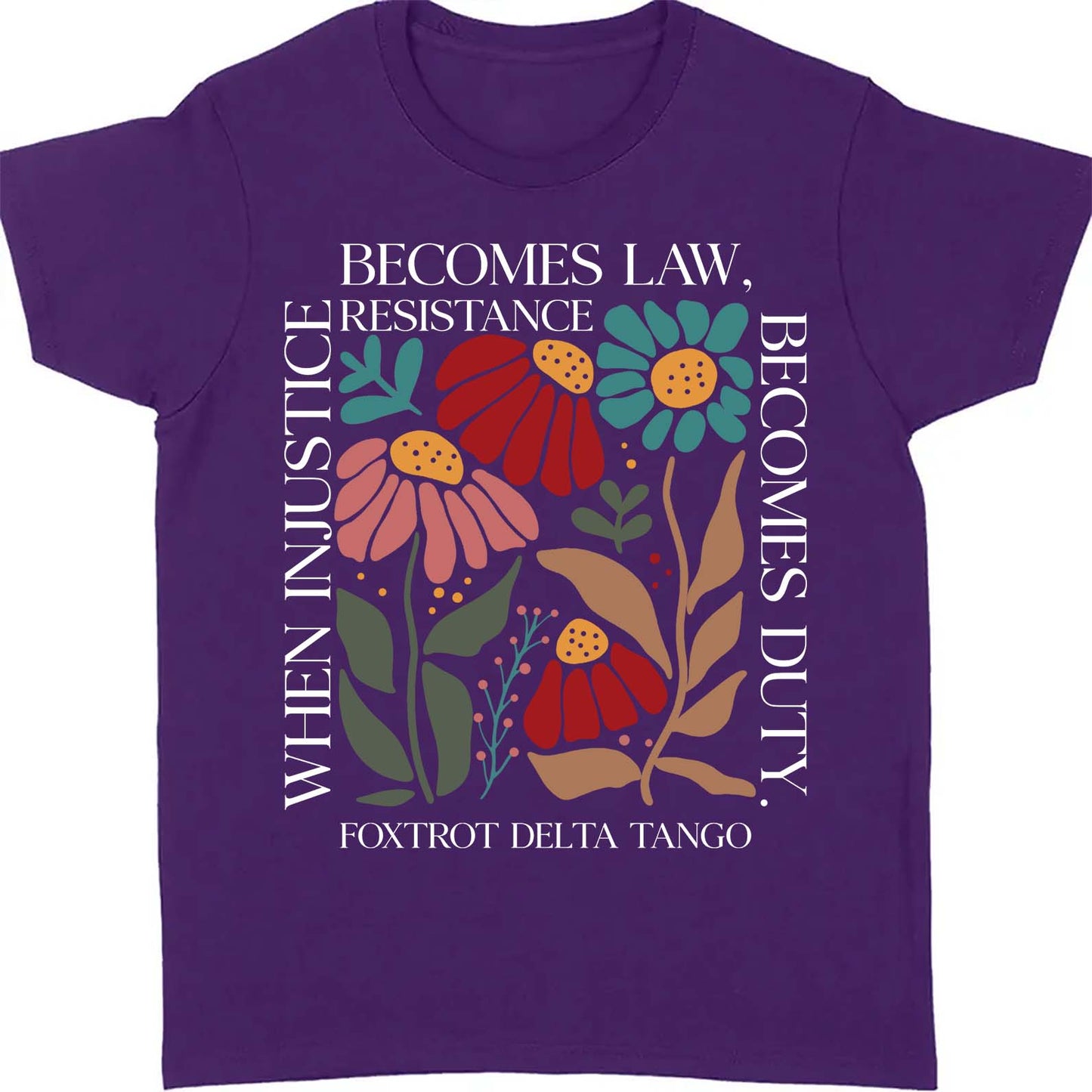 When Injustice Becomes Law Shirt – Subtle 8647 Anti Trump FDT Foxtrot Delta Tee, Funny Anti MAGA, Political Protest Dark Shirt 682205