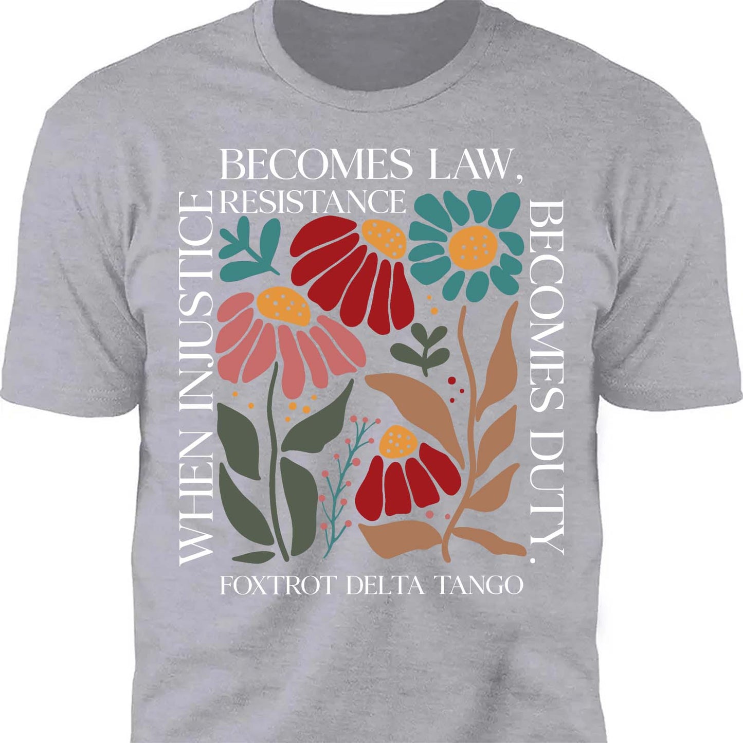 When Injustice Becomes Law Shirt – Subtle 8647 Anti Trump FDT Foxtrot Delta Tee, Funny Anti MAGA, Political Protest Dark Shirt 682205
