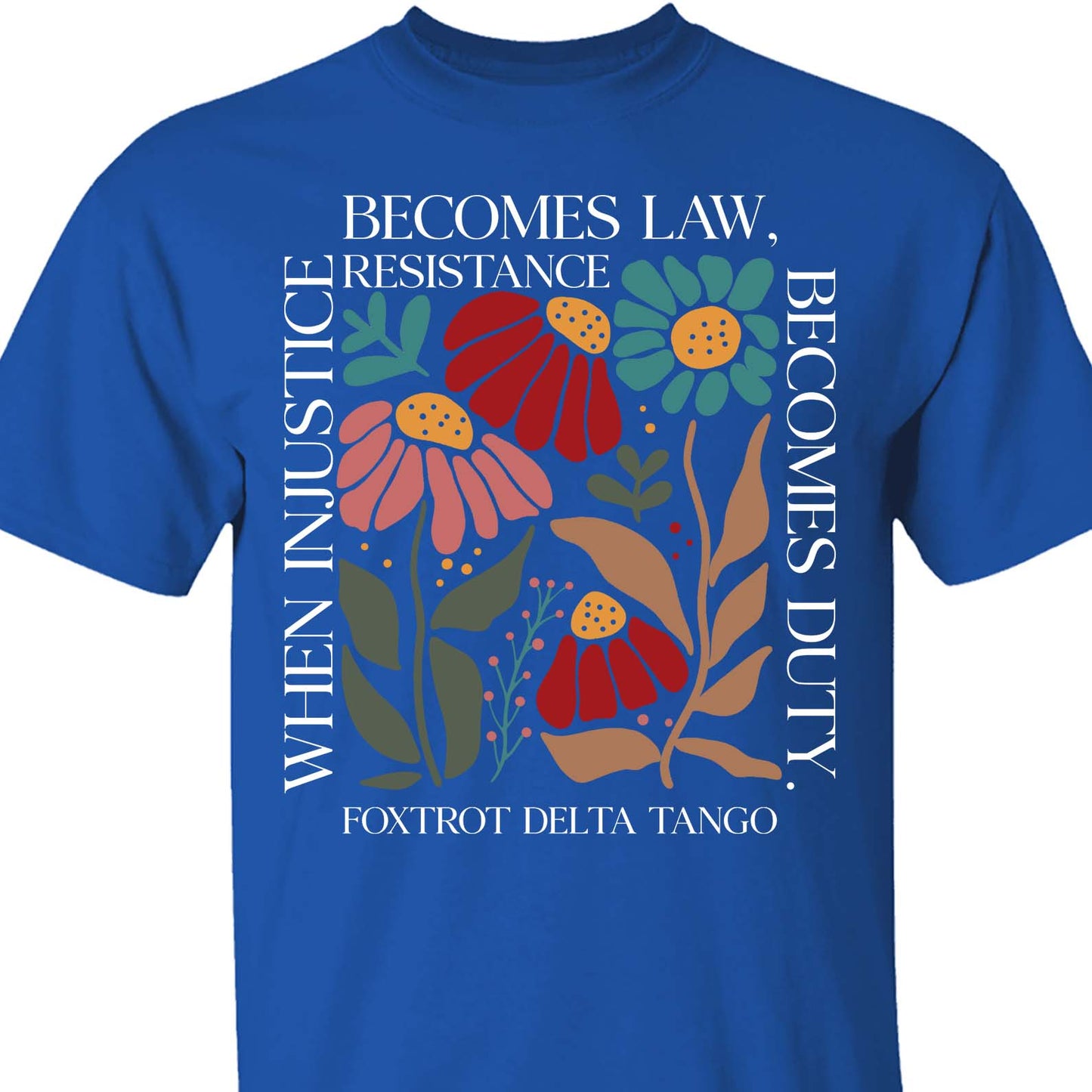 When Injustice Becomes Law Shirt – Subtle 8647 Anti Trump FDT Foxtrot Delta Tee, Funny Anti MAGA, Political Protest Dark Shirt 682205