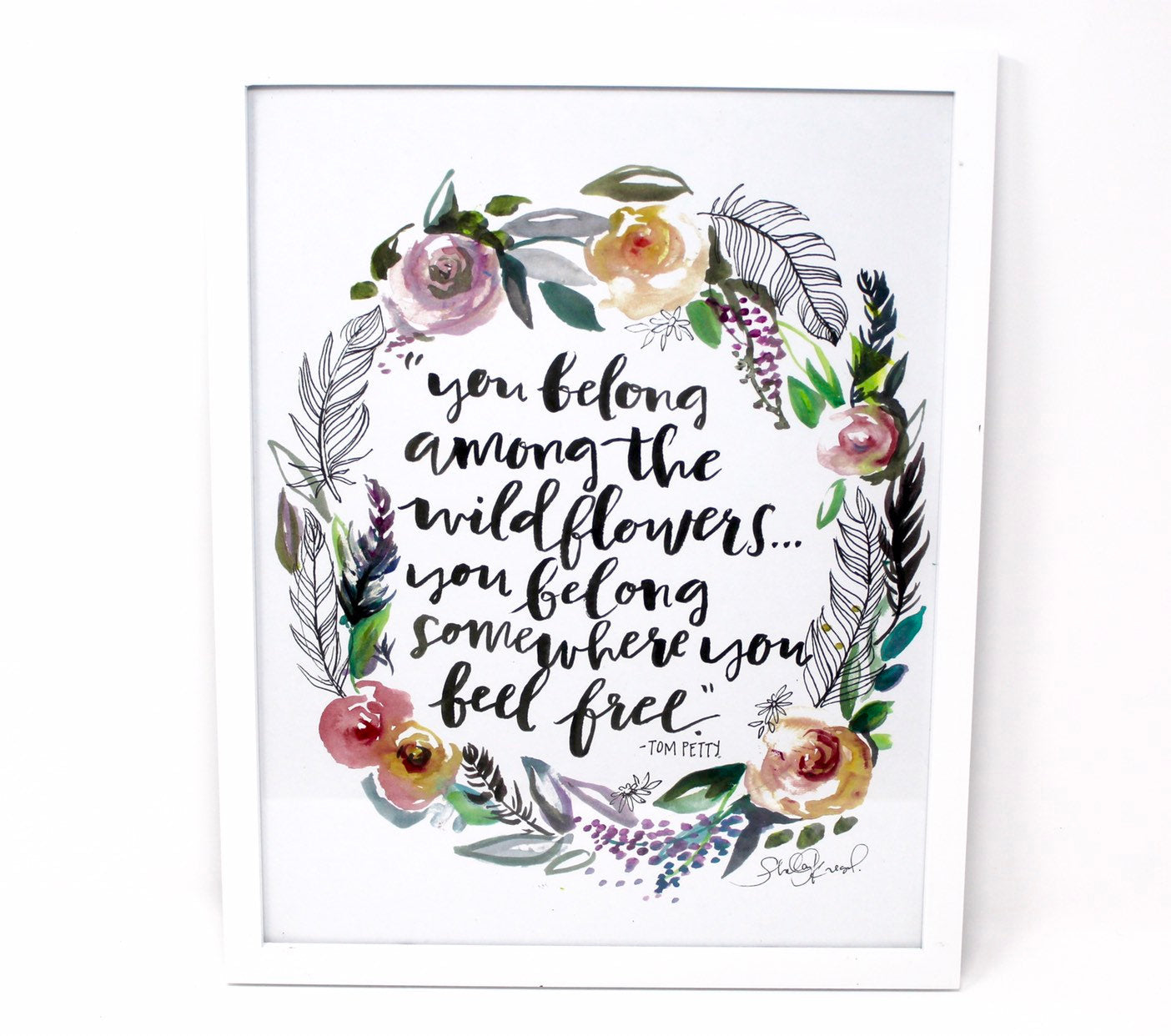 Wildflowers Tom Petty Art Print, 11x14, Inspirational Artwork, Home Decor, Floral