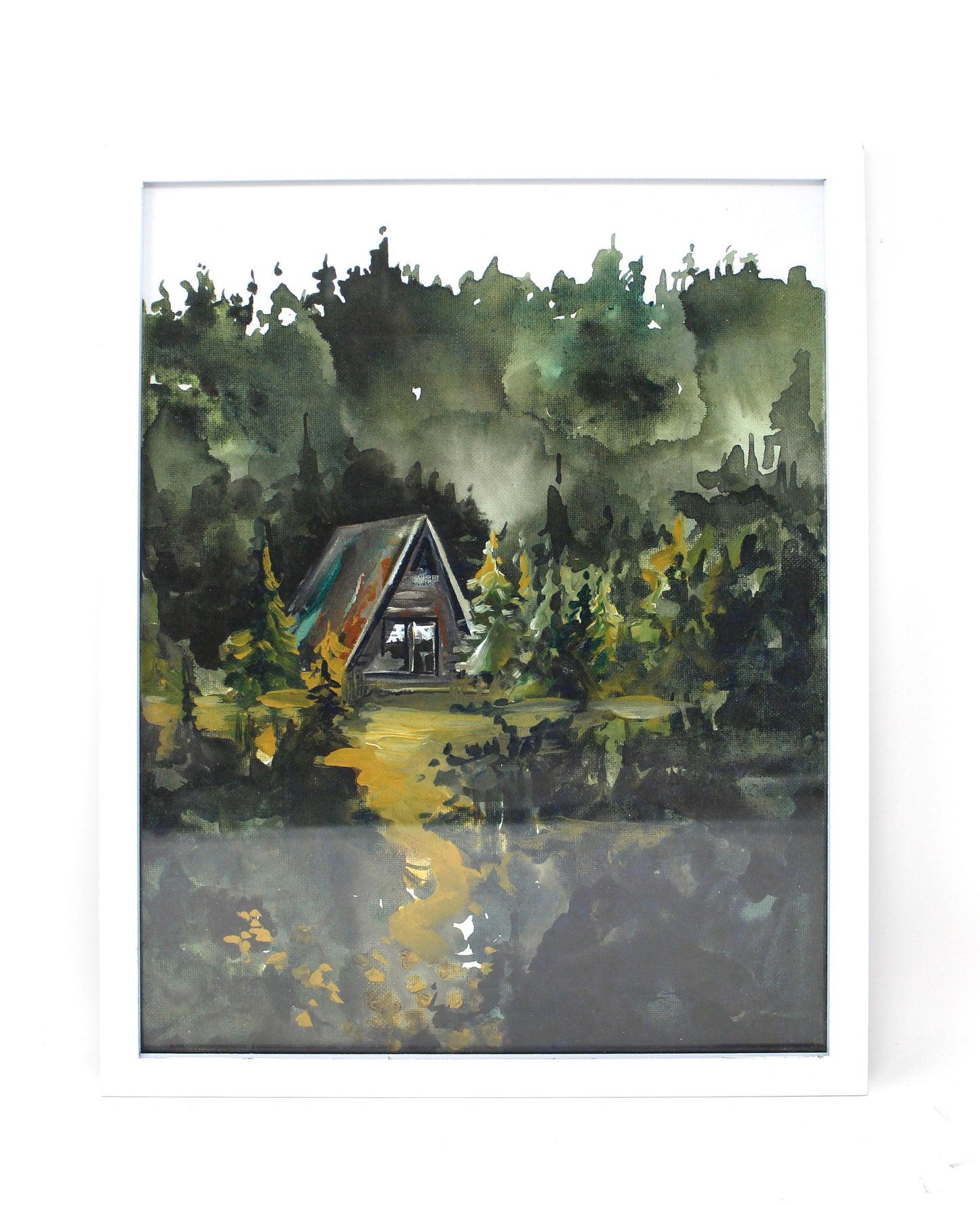 Cozy Cabin Print 11x14 Adventure Print Home Decor Cabin Watercolor Inspirational Wall Art