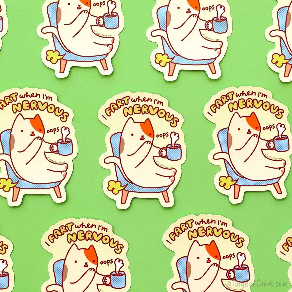 Cat Vinyl Sticker "I Fart When I'm Nervous!"