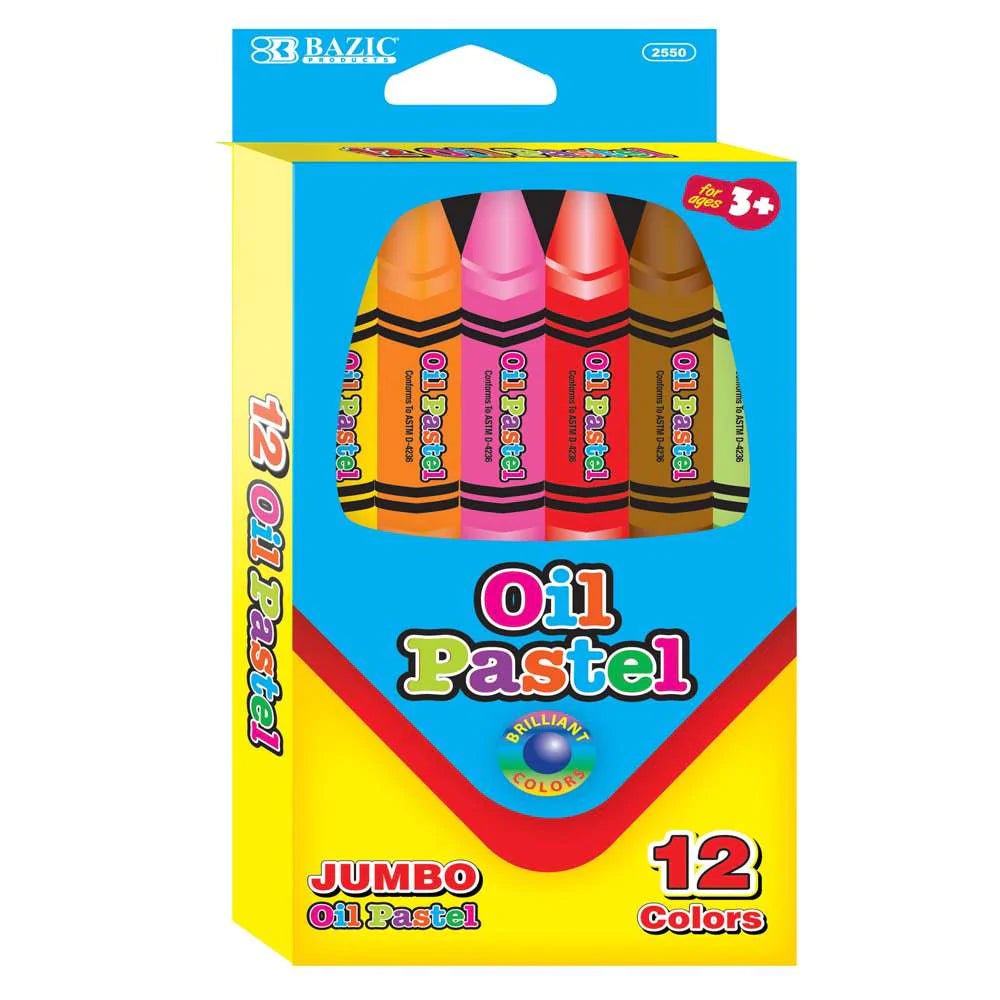 Jumbo Oil Pastels – 12 Vibrant Colors Set
