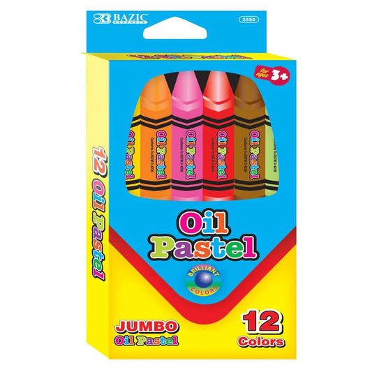 Jumbo Oil Pastels – 12 Vibrant Colors Set