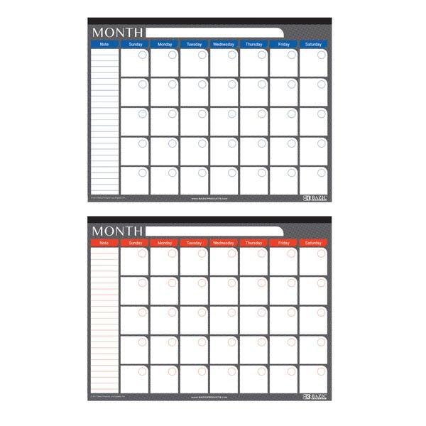 17" X 22" Undated 12-Month Desk Pad Calendar - Random Color