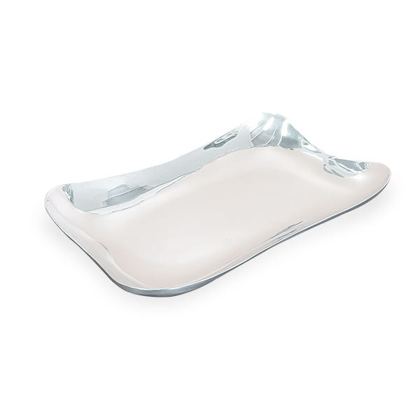 Minimalist Aluminum Serving Tray Handcast Sand-Cast Modern Table Centerpiece