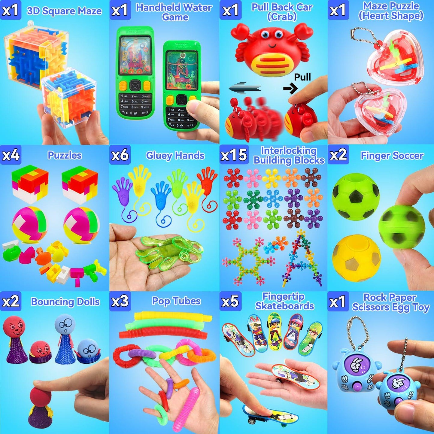 125 Pack Fidget Toys Stress Relief Assortment for Kids - Anxiety Relief