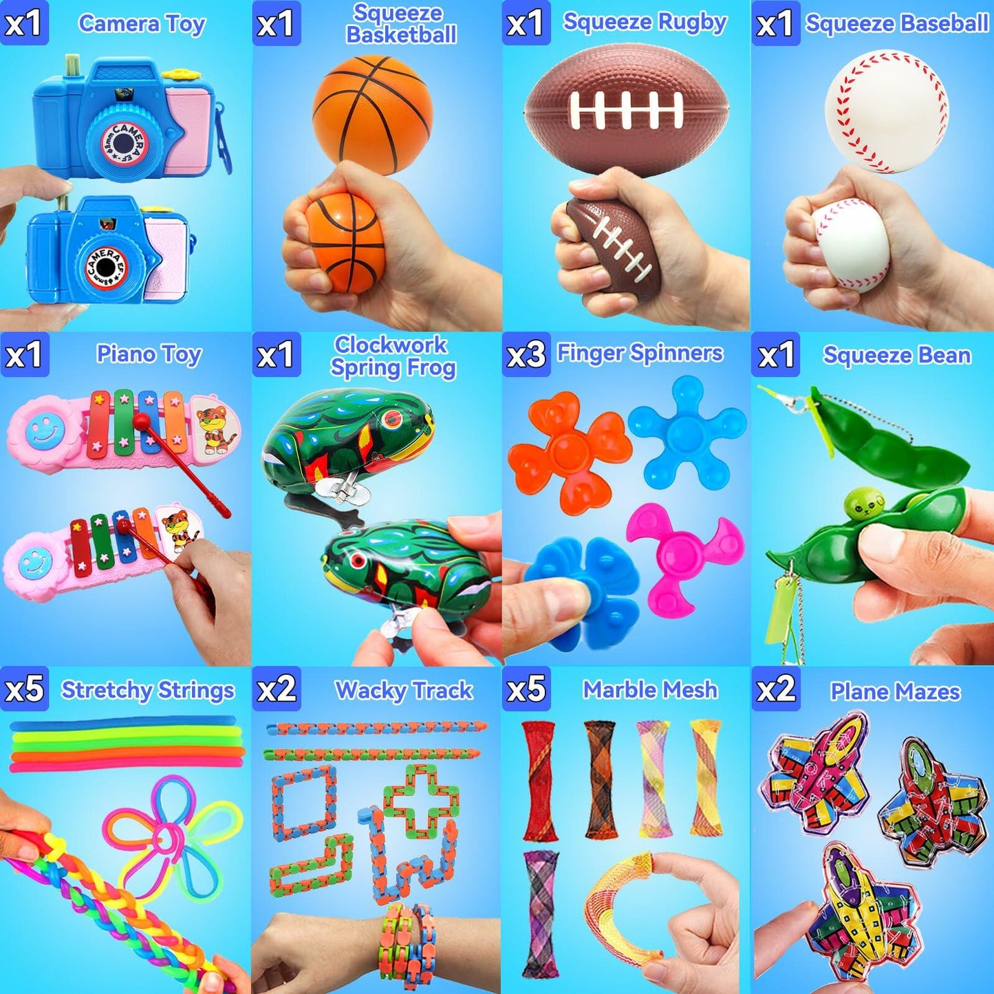 125 Pack Fidget Toys Stress Relief Assortment for Kids - Anxiety Relief