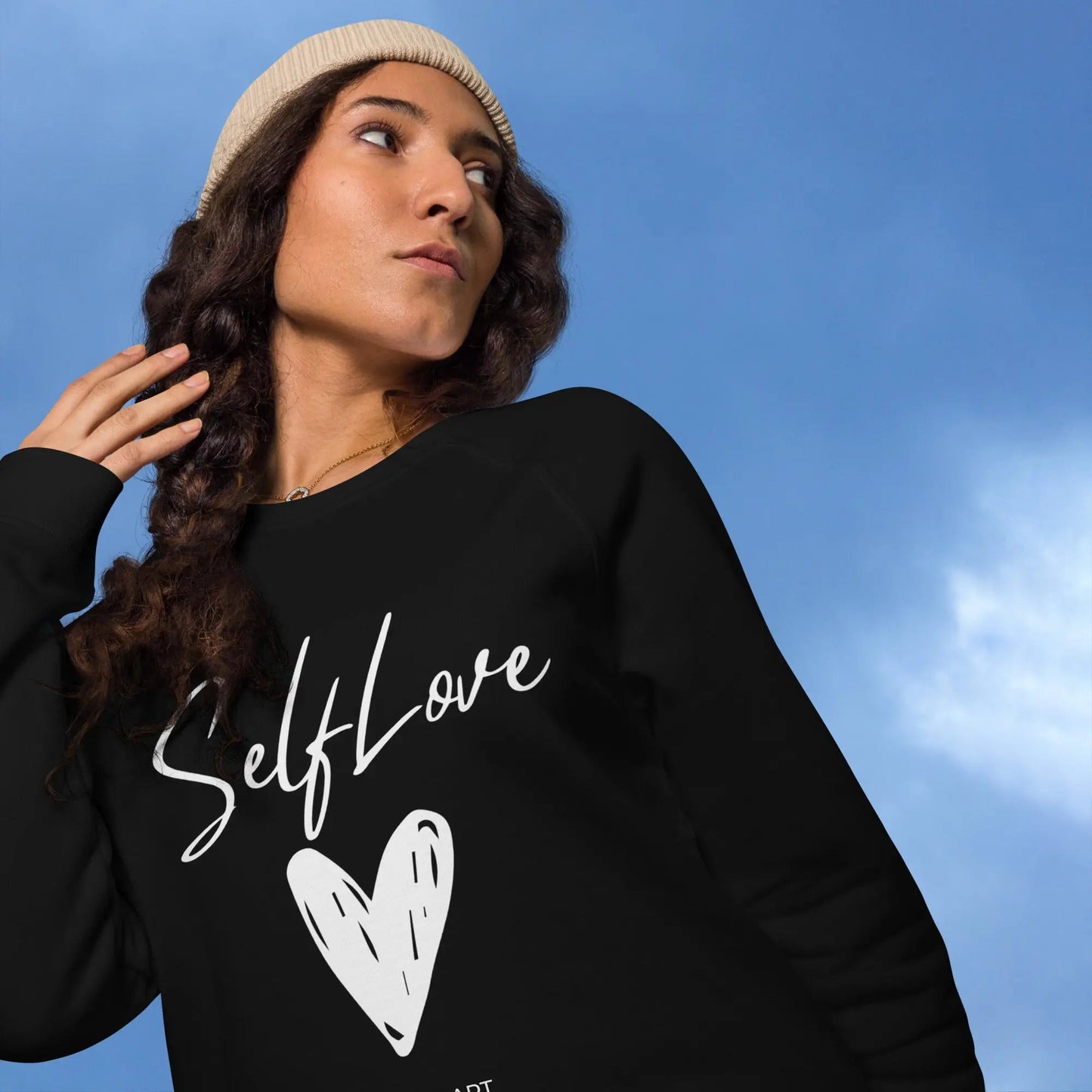 Organic sweatshirt SELF LOVE Unisex organic raglan sweatshirt