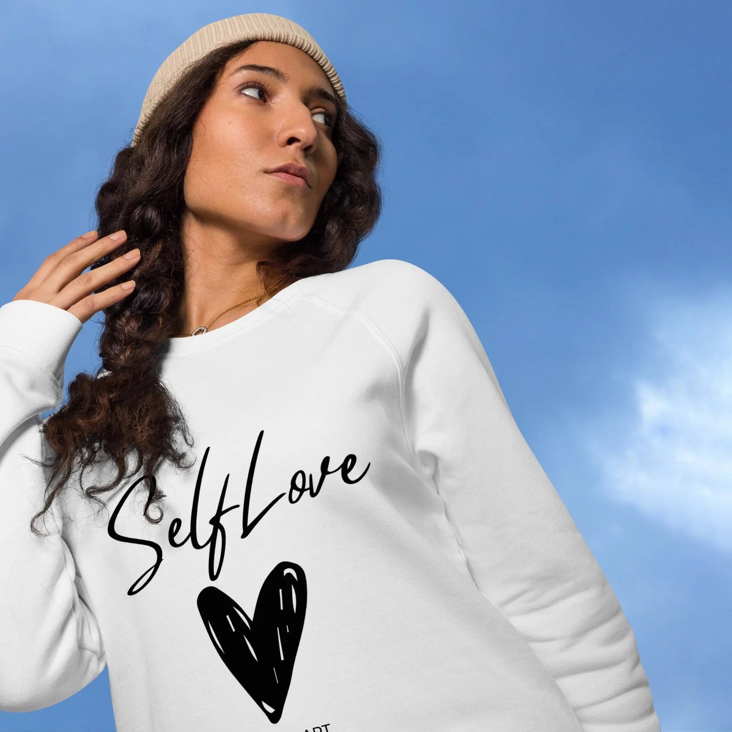 Organic Sweatshirt SELF LOVE Unisex organic raglan sweatshirt
