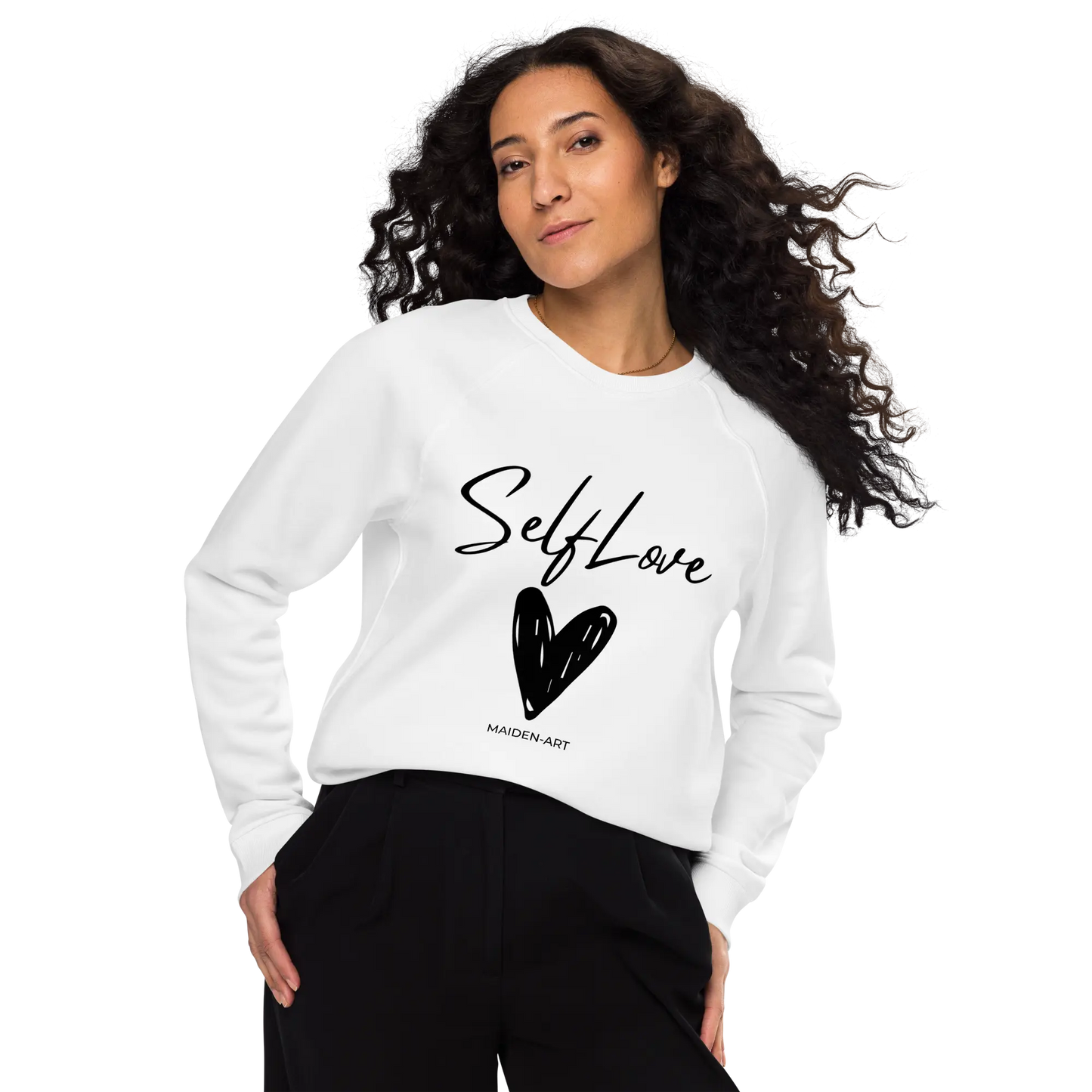 Organic Sweatshirt SELF LOVE Unisex organic raglan sweatshirt