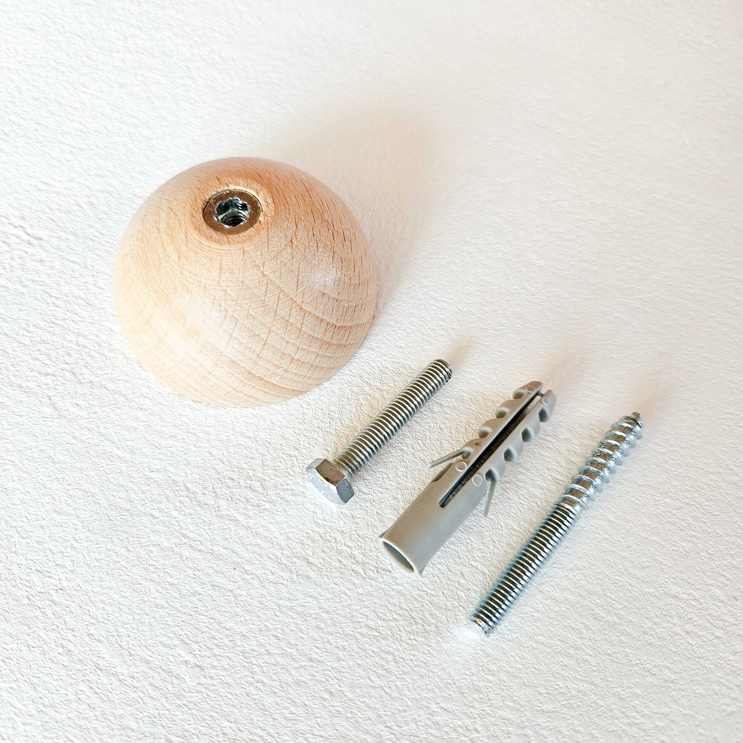 Round Beech Wood Coat Hook/Knob - Set of 4